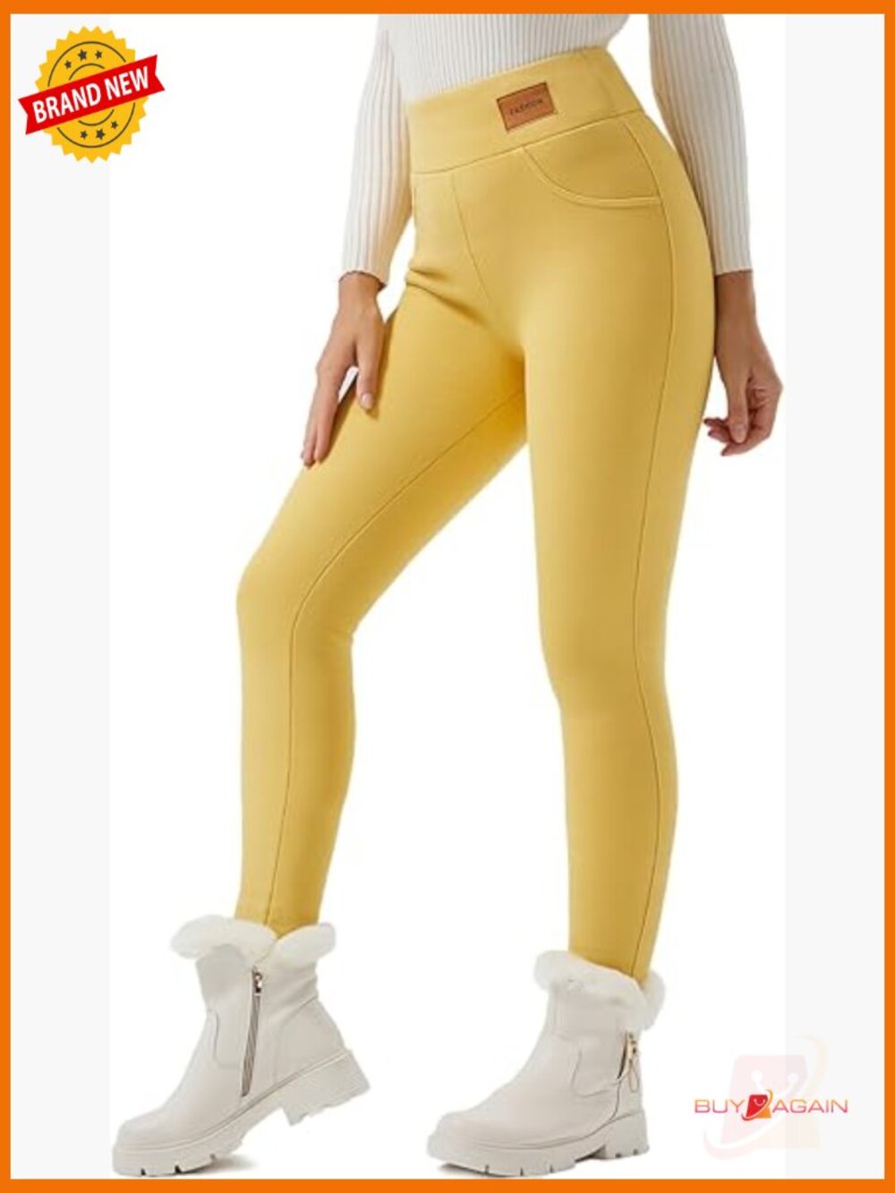 Women Winter Thick Leggings Fleece Lined Stretchy Thermal Sherpa Pants High